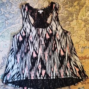 🔴SOLD🔴 Ecote Tribal Print Tank w/Beading Details!